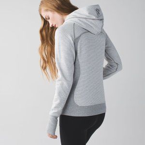 Lululemon Scuba Hoodie Wee Stripe White Heathered Medium Grey (Size 6)